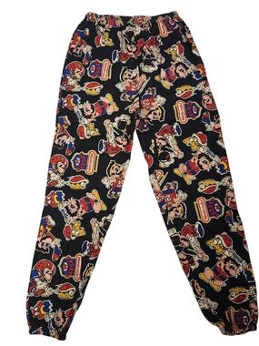Vintage 1991 Nintendo Mario Print Fan Atics Sweatpants Joggers Track Pants Rare